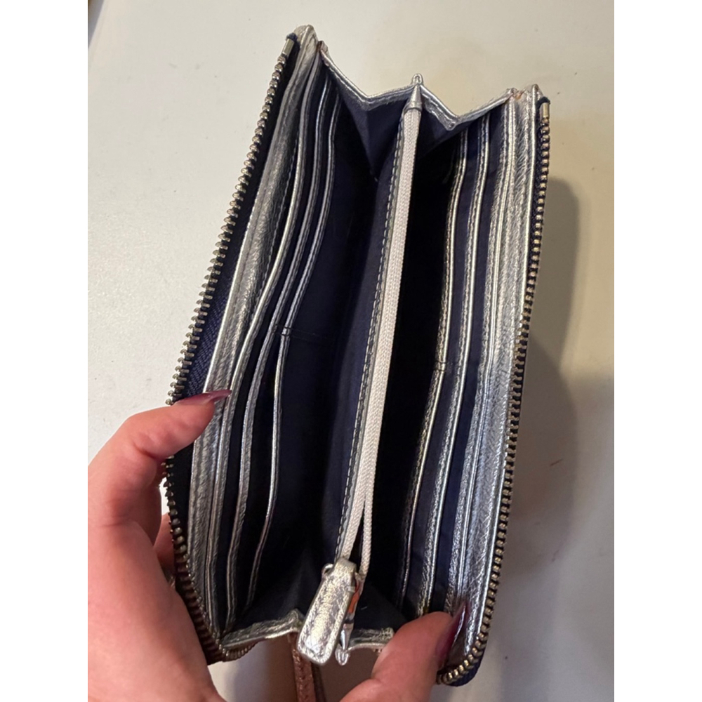 Women's Coach Blue Silver Patchwork Signature Zip… - image 3